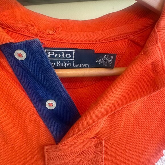 Polo Ralph Lauren Netherlands Orange Polo Shirt Custom Fit M Embroidered Logo - Picture 6 of 7